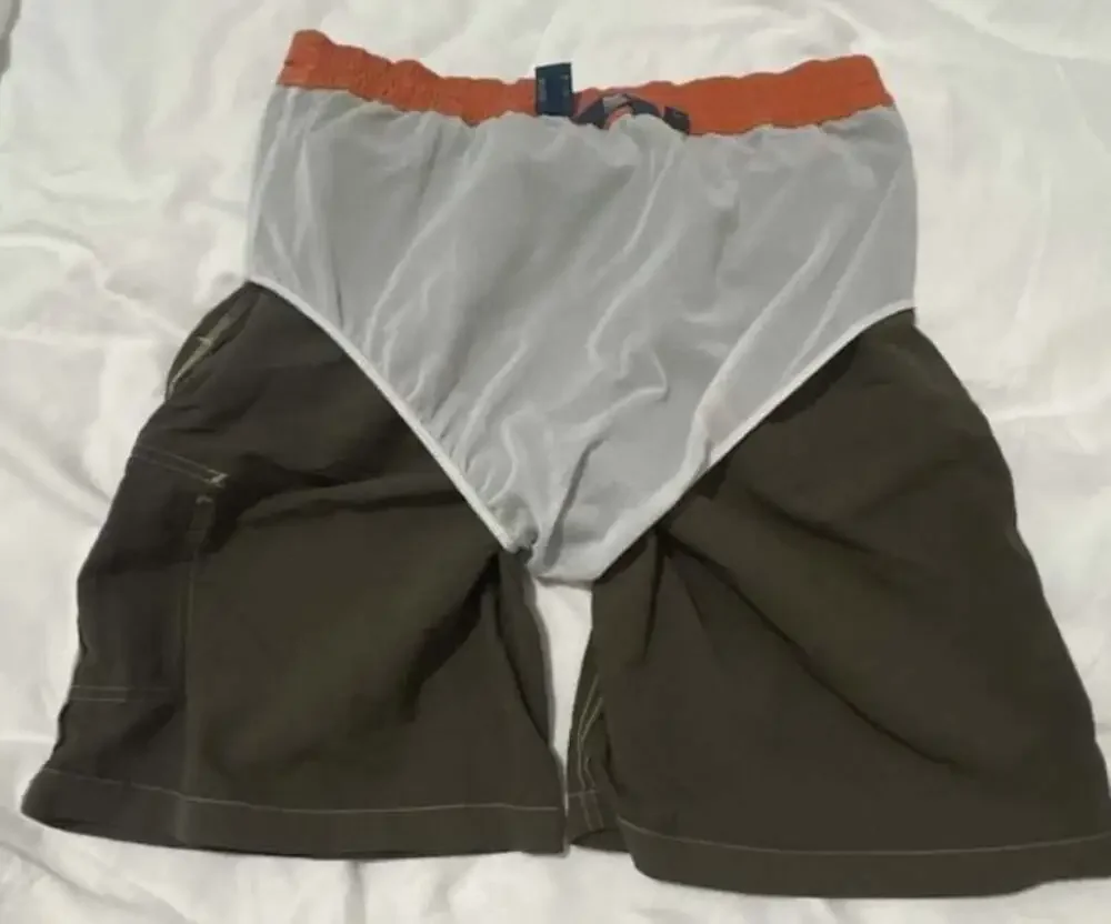 Polo Ralph Lauren Vintage Cargo Swim Trunks Olive Green Size Medium